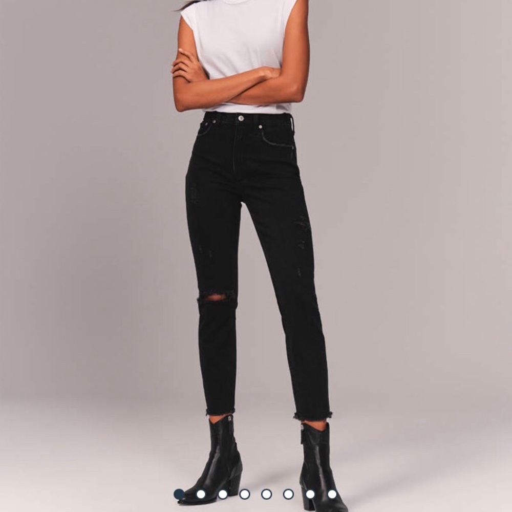 High rise ankle mom jeans
